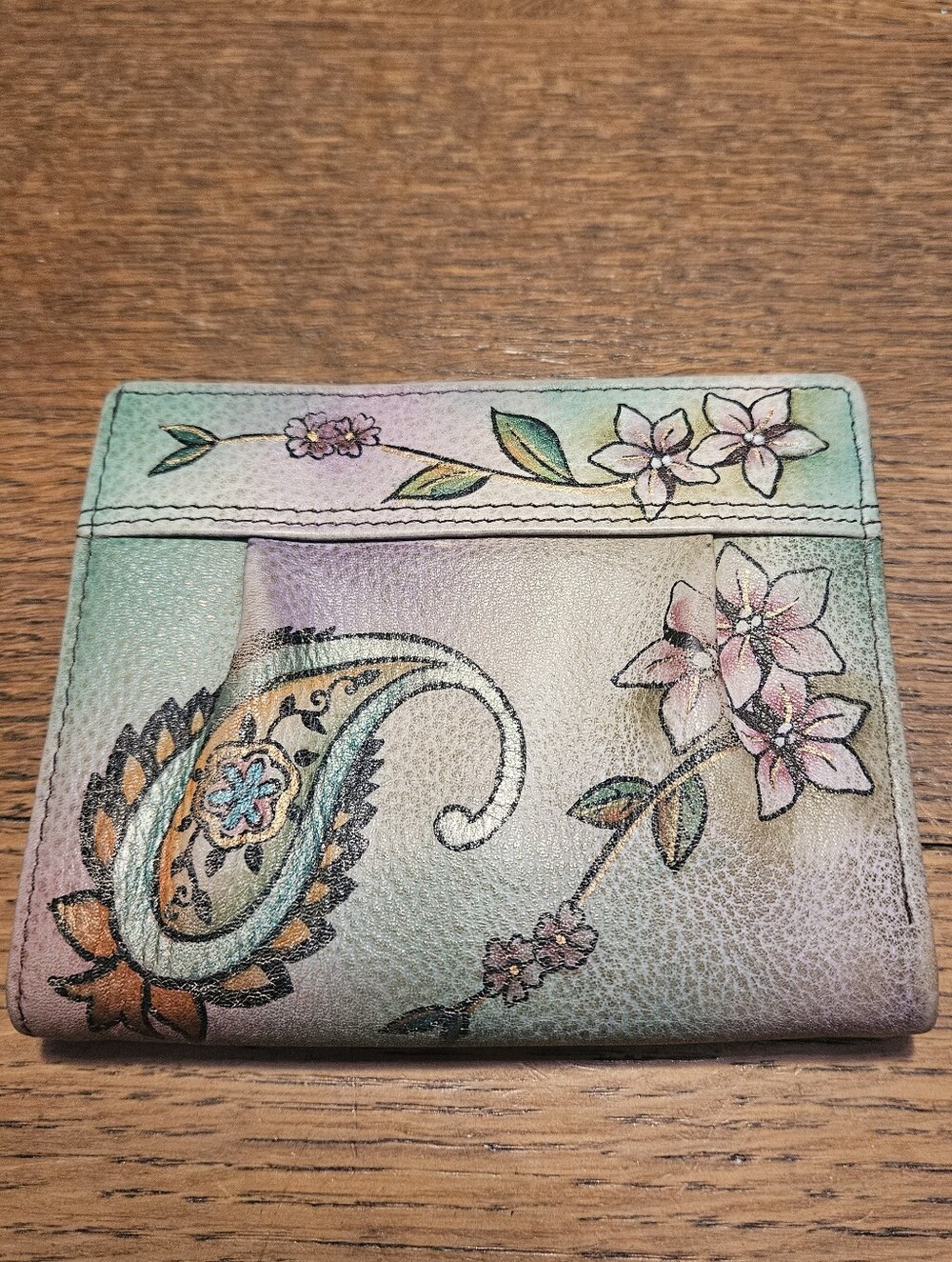 Anuschka Genuine leather Bi-fold Wallet 4"×4.5×1/2"+